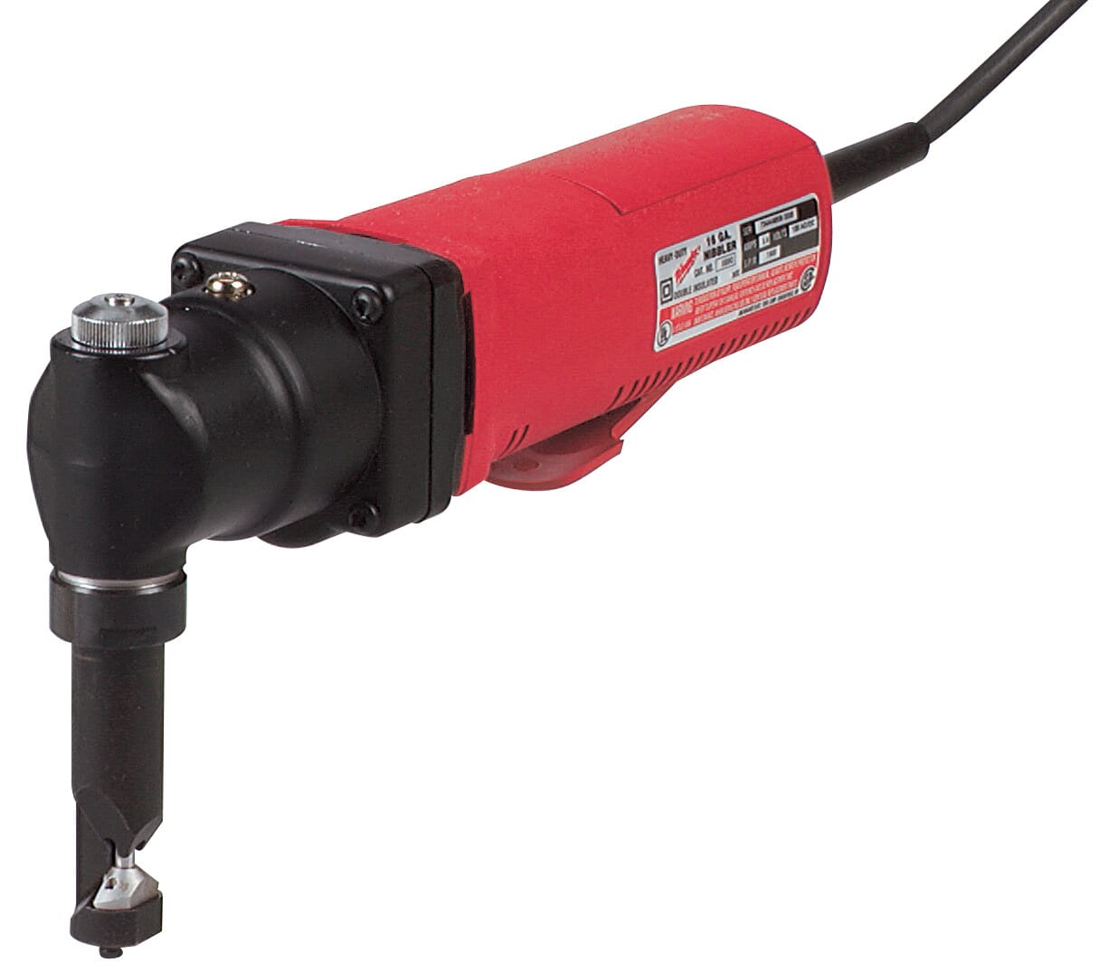 Milwaukee® 6852-20 Double Insulated Corded Electric Shear, 18 ga Cold Rolled Steel, 22 ga Stainless Steel Cutting, 0 to 2500 spm, 120 VAC, 12-1/4 in OAL